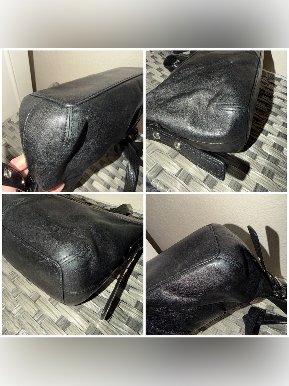 Coach Black Leather Bucket Bag Adjustable Strap Shoulder Hobo- Style 9186 - Picture 6 of 16